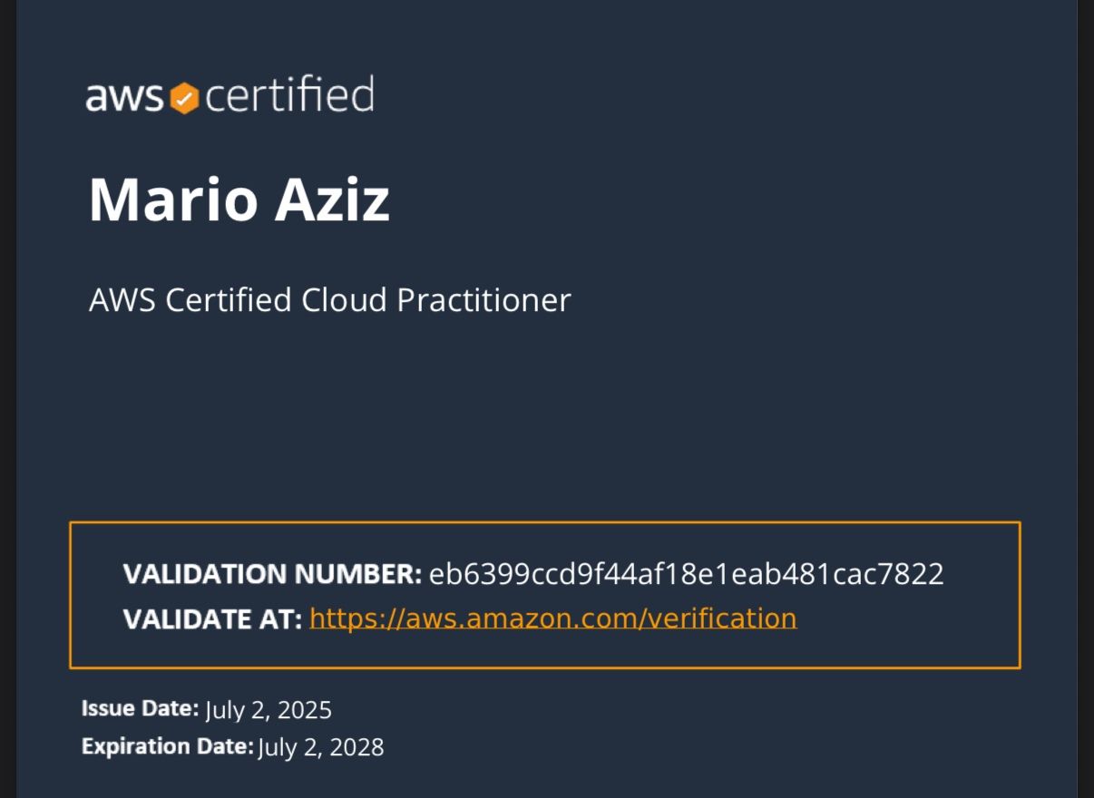 AWS Certified Cloud Practitioner badge